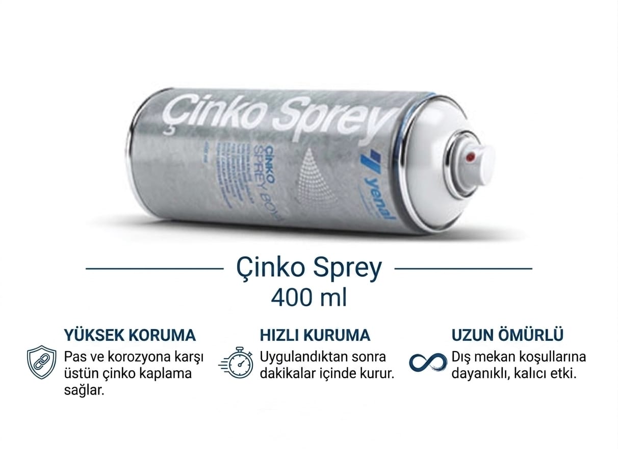 YENAL ÇİNKO GALVANİZ GRİ SPREY BOYA